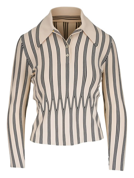  Zimmermann Long-sleeve Polo Top - Neutrals 