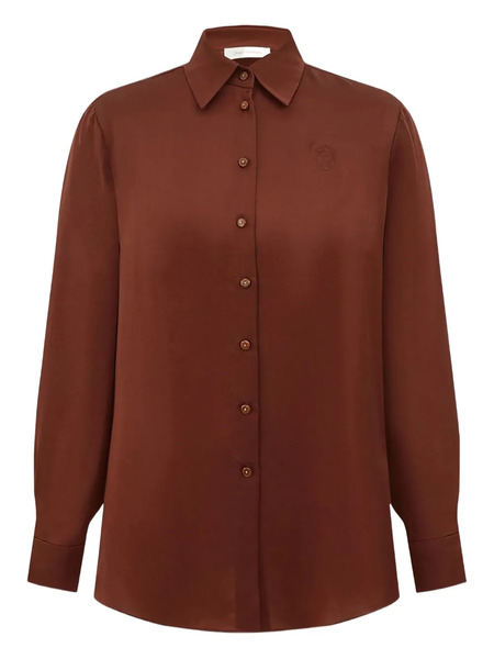  Zimmermann Long-sleeve Silk Shirt - Brown 