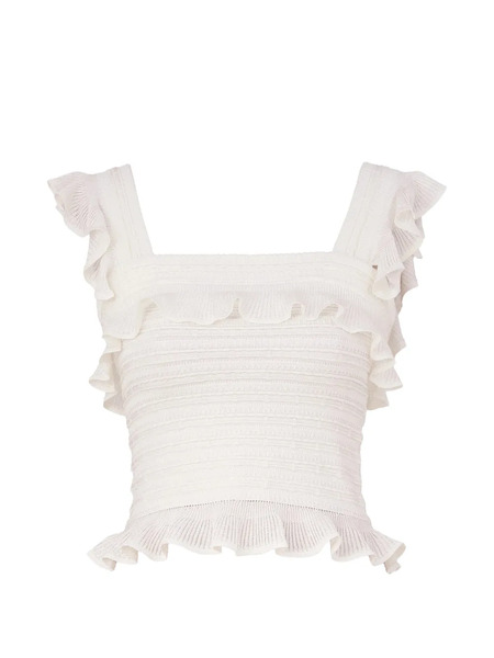  Zimmermann Luna Ruffled Top - White 