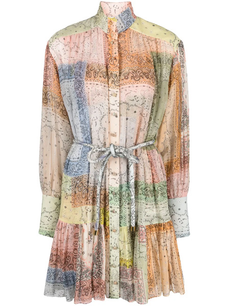  Zimmermann Matchmaker Bandana Patch-print Minidress - Neutrals 