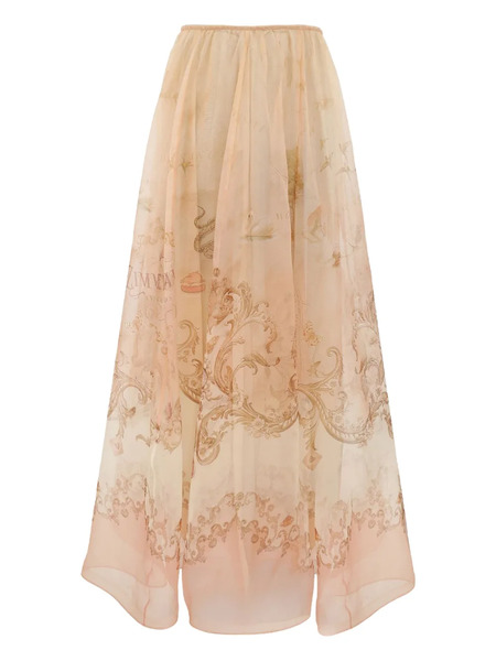  Zimmermann Organza Printed Maxi Skirt - Neutrals 