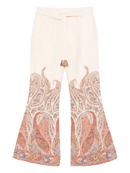  Zimmermann Paisley-print Trousers - Neutrals 