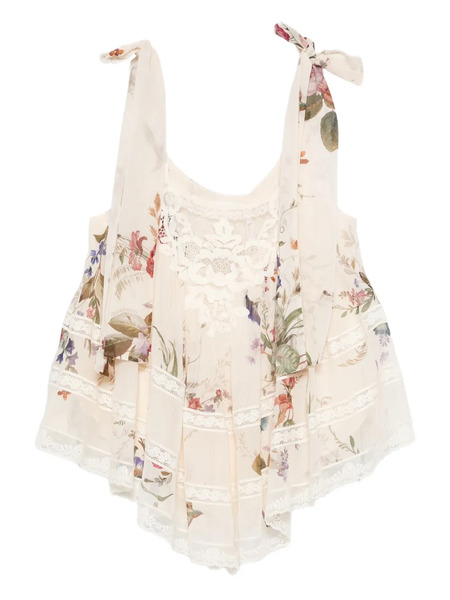  Zimmermann Patience Floral Lace Top - Neutrals 
