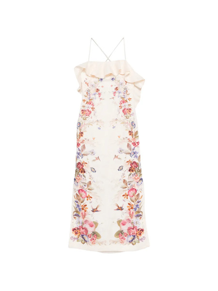  Zimmermann Patience Frill Midi Dress - Neutrals 