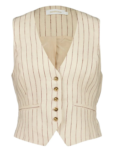  Zimmermann Pinstripe Button Vest - Neutrals 