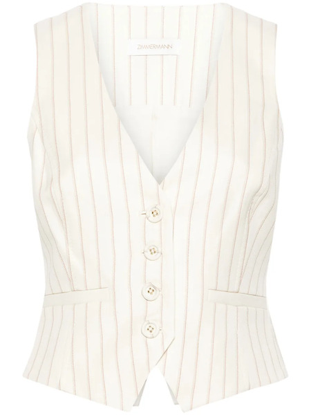 Zimmermann Pinstriped Herringbone Waistcoat - Neutrals 