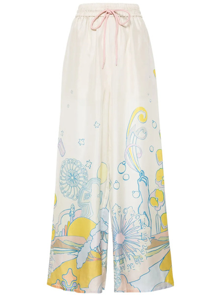  Zimmermann Pop Graphic-print Palazzo Pants - Neutrals 