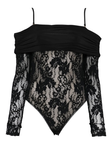  Zimmermann Rebellion Draped Lace Bodysuit - Black 