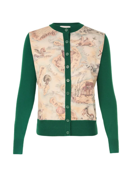  Zimmermann Rebellion Silk-front Cardigan - Green 