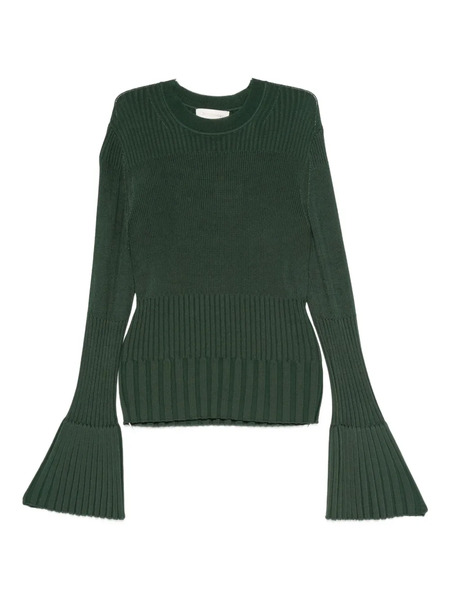  Zimmermann Ribbed Bell-sleeve Sweater - Green 
