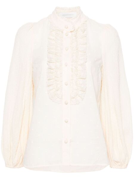  Zimmermann Ruffle-detail Cotton Top - Neutrals 