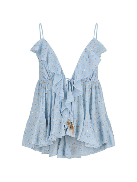  Zimmermann Ruffle Top - Blue 