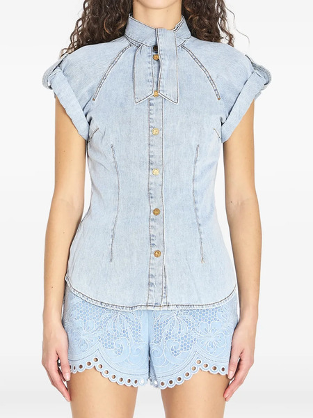  Zimmermann Tie-neck Shirt - Blue 