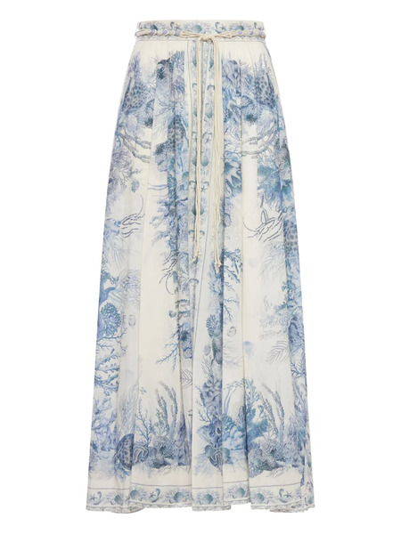  Zimmermann Wanderlust Drawstring Maxi Skirt - White 