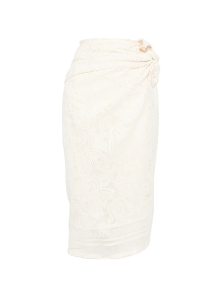  Zimmermann Woven Frayed-edge Pareo - Neutrals 