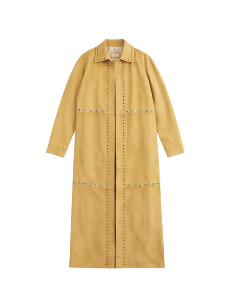  Zut Antar Studded Suede Coat - Yellow 