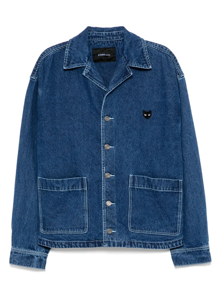  Zzero By Songzio Open-collared Denim Jacket - Blue 