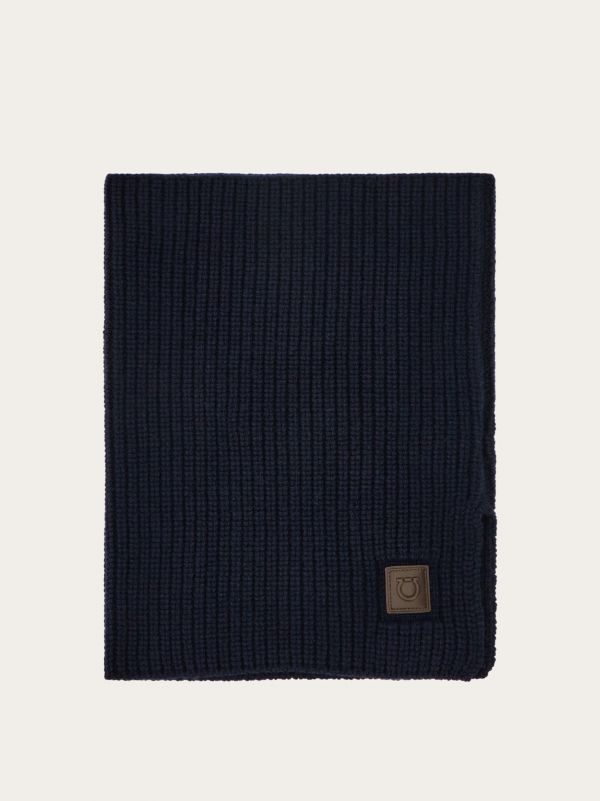  Ferragamo Men Cashmere Blend Collar Blue 