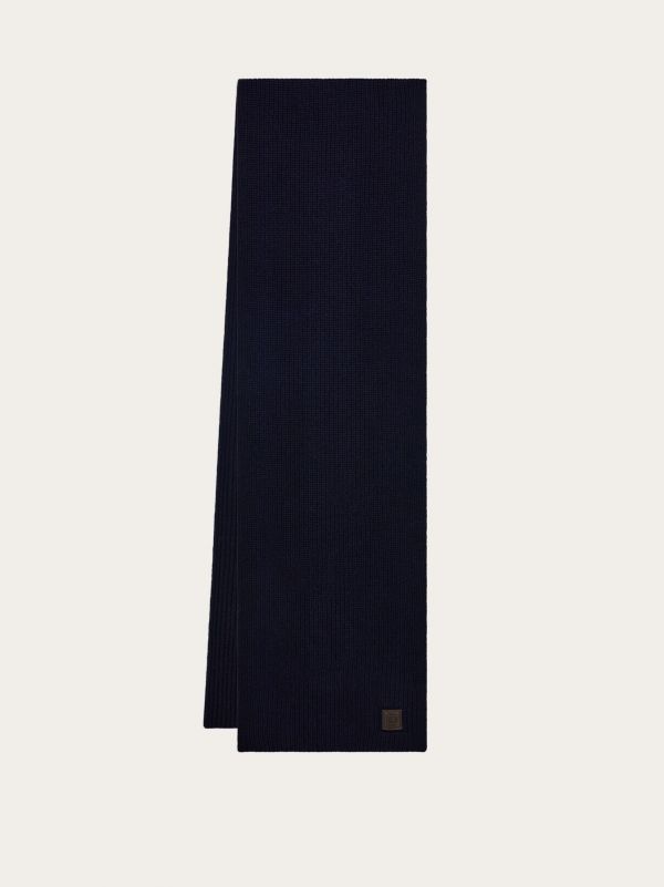  Ferragamo Men Cashmere Blend Scarf Blue 