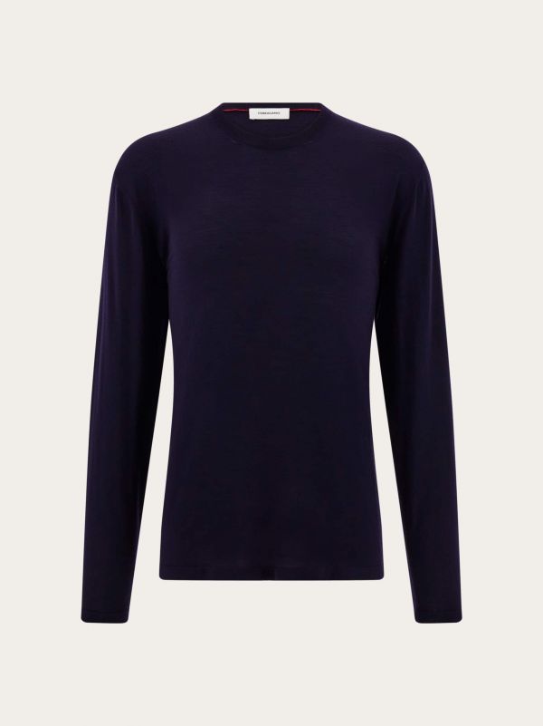  Ferragamo Men Crewneck Sweater Blue 