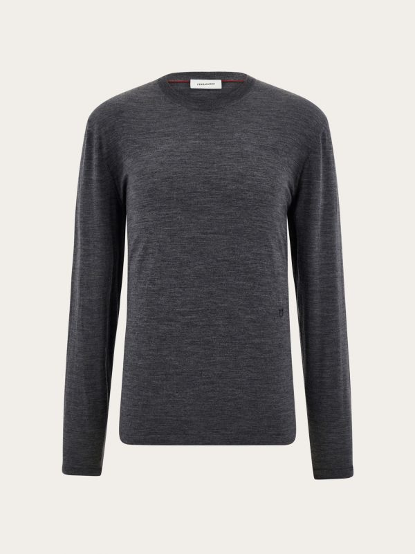  Ferragamo Men Crewneck Sweater Grey 