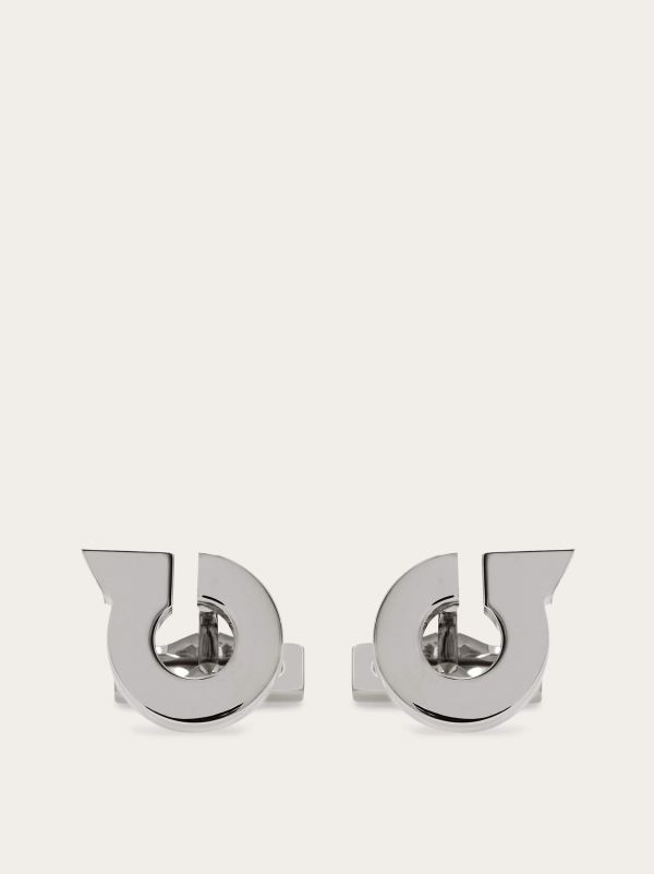  Ferragamo Men Gancini Cufflinks Silver 