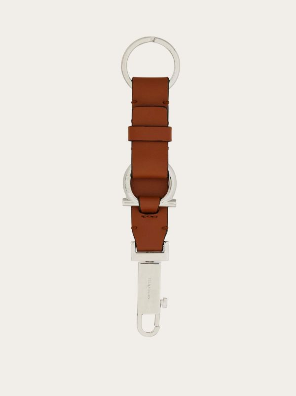  Ferragamo Men Gancini Key Ring Brown 