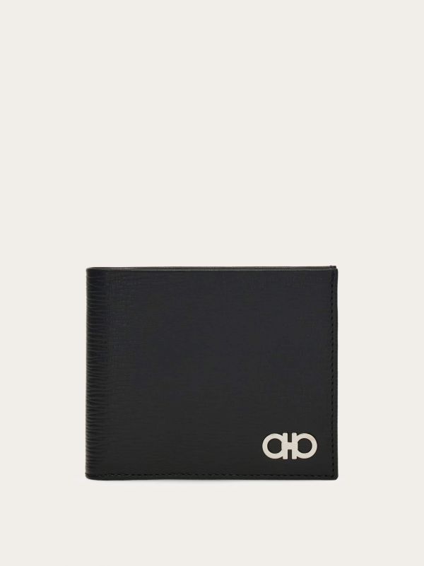  Ferragamo Men Gancini Wallet Black 