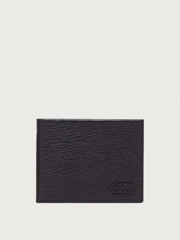 Ferragamo Men Gancini Wallet Black 