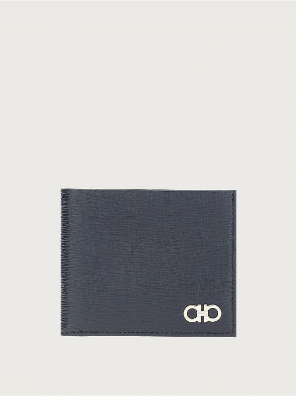  Ferragamo Men Gancini Wallet Blue 