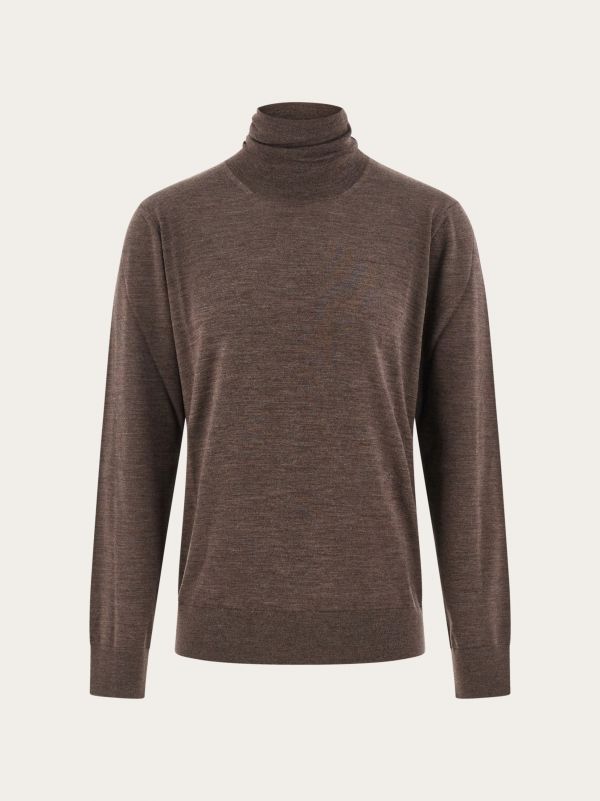  Ferragamo Men High Neck Pullover Brown 