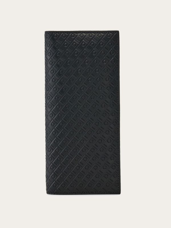  Ferragamo Men Ferragamo Monogram Organizer Wallet Black 