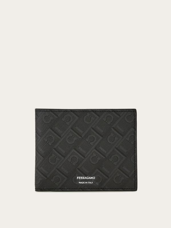  Ferragamo Men Ferragamo Monogram Wallet Black 