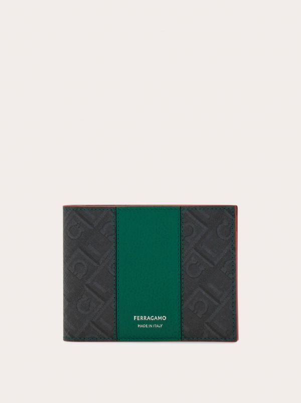  Ferragamo Men Ferragamo Monogram Wallet   Citymatch Capsule Green 