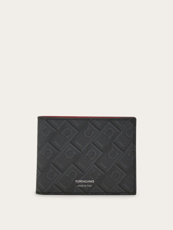  Ferragamo Men Ferragamo Monogram Wallet Red 