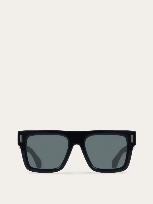  Ferragamo Men Rectangular Frame Sunglasses Black 
