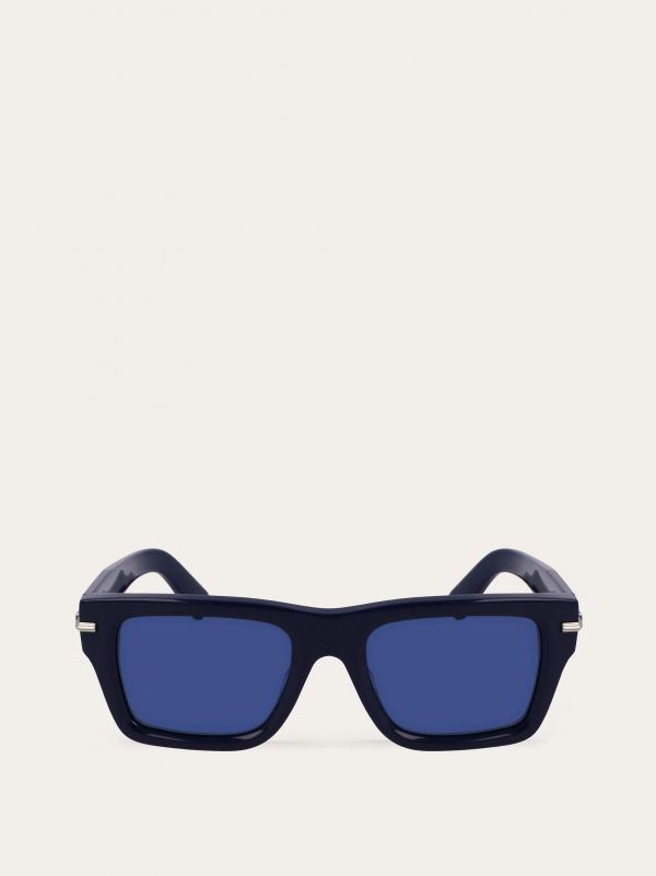  Ferragamo Men Rectangular Frame Sunglasses Blue 