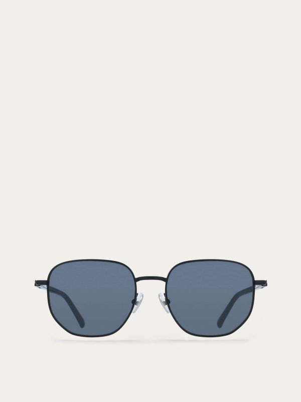  Ferragamo Men Rectangular Frame Sunglasses Blue 