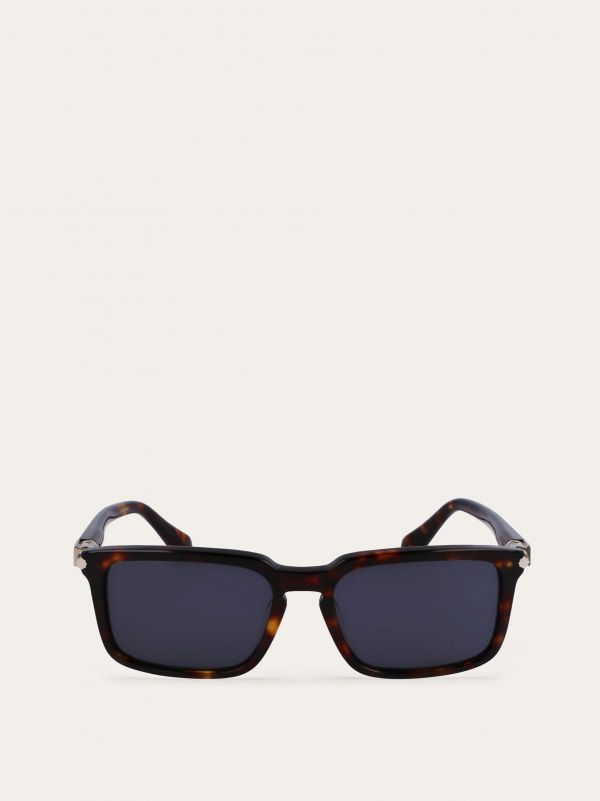  Ferragamo Men Rectangular Frame Sunglasses Brown 