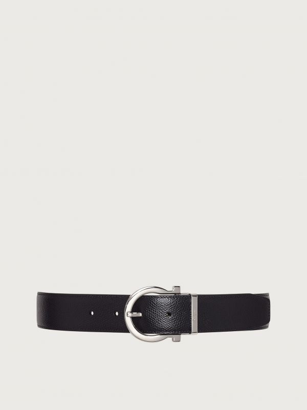  Ferragamo Men Reversible And Adjustable Belt Black 