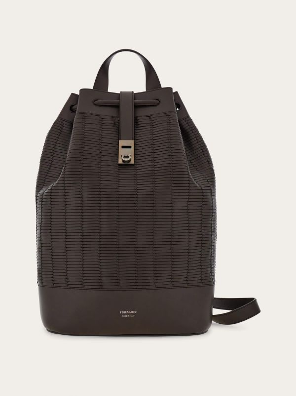  Ferragamo Men Sailor Backpack Brown 