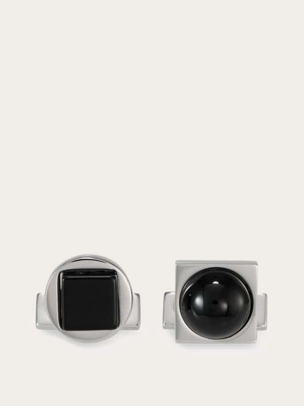  Ferragamo Men Semi Precious Stone Cufflinks Red 