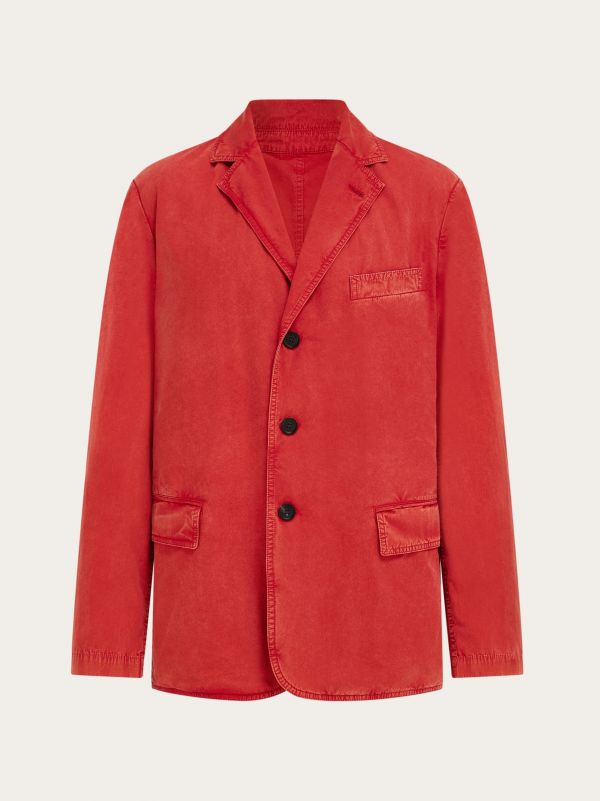  Ferragamo Men Single Breasted Jacket Red 