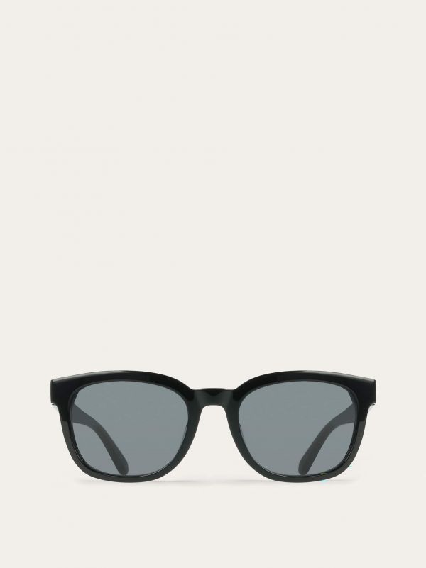  Ferragamo Men Square Frame Sunglasses Black 