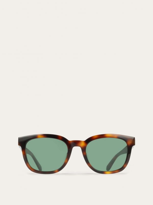 Ferragamo Men Square Frame Sunglasses Brown 