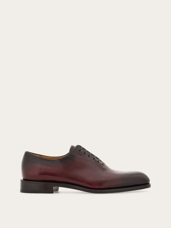  Ferragamo Men Tramezza Plain Toe Oxford Red Size 6.5 