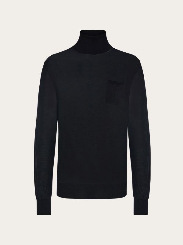  Ferragamo Men Turtleneck Black 