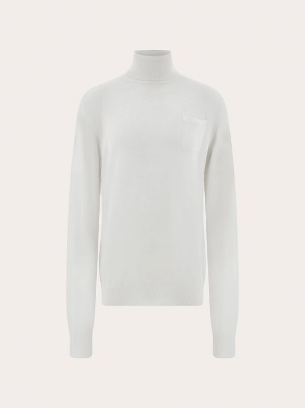  Ferragamo Men Turtleneck White 