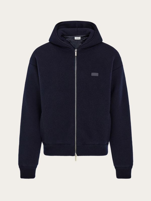  Ferragamo Men Wool Blouson Blue 