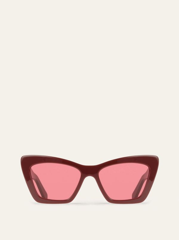 Ferragamo Women Butterfly Frame Sunglasses Red 